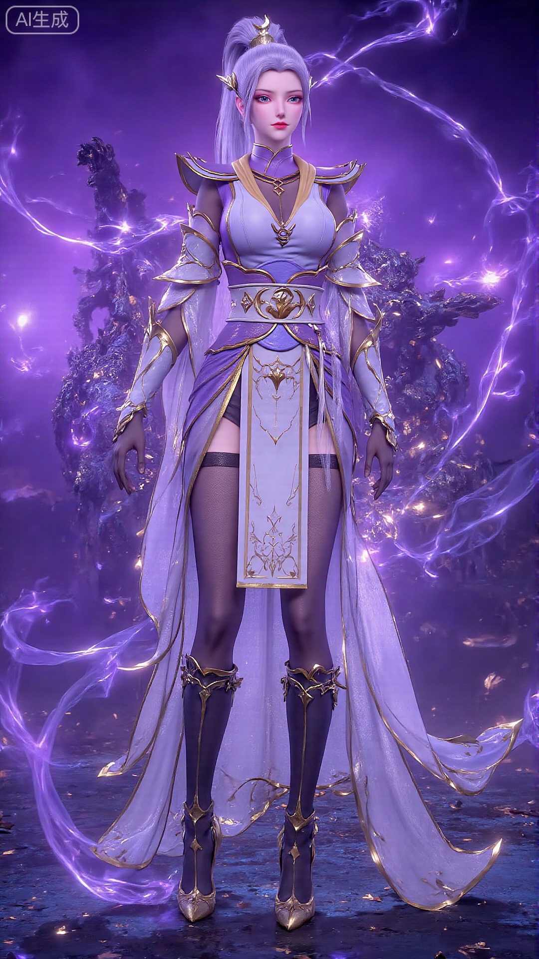 《斗破苍穹》韩月高清图片 适配手机壁纸、屏保、锁屏 国漫韩月角色形象图_05