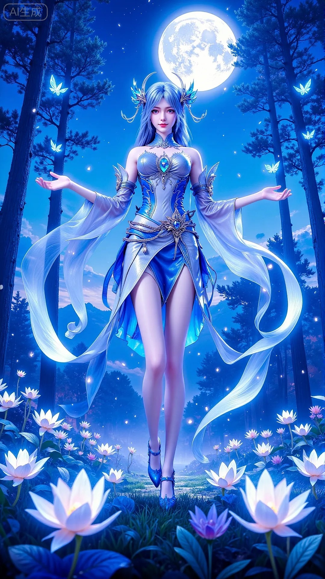 《完美世界》蓝仙高清图片 适配手机壁纸、屏保、锁屏 国漫蓝仙角色形象图_09