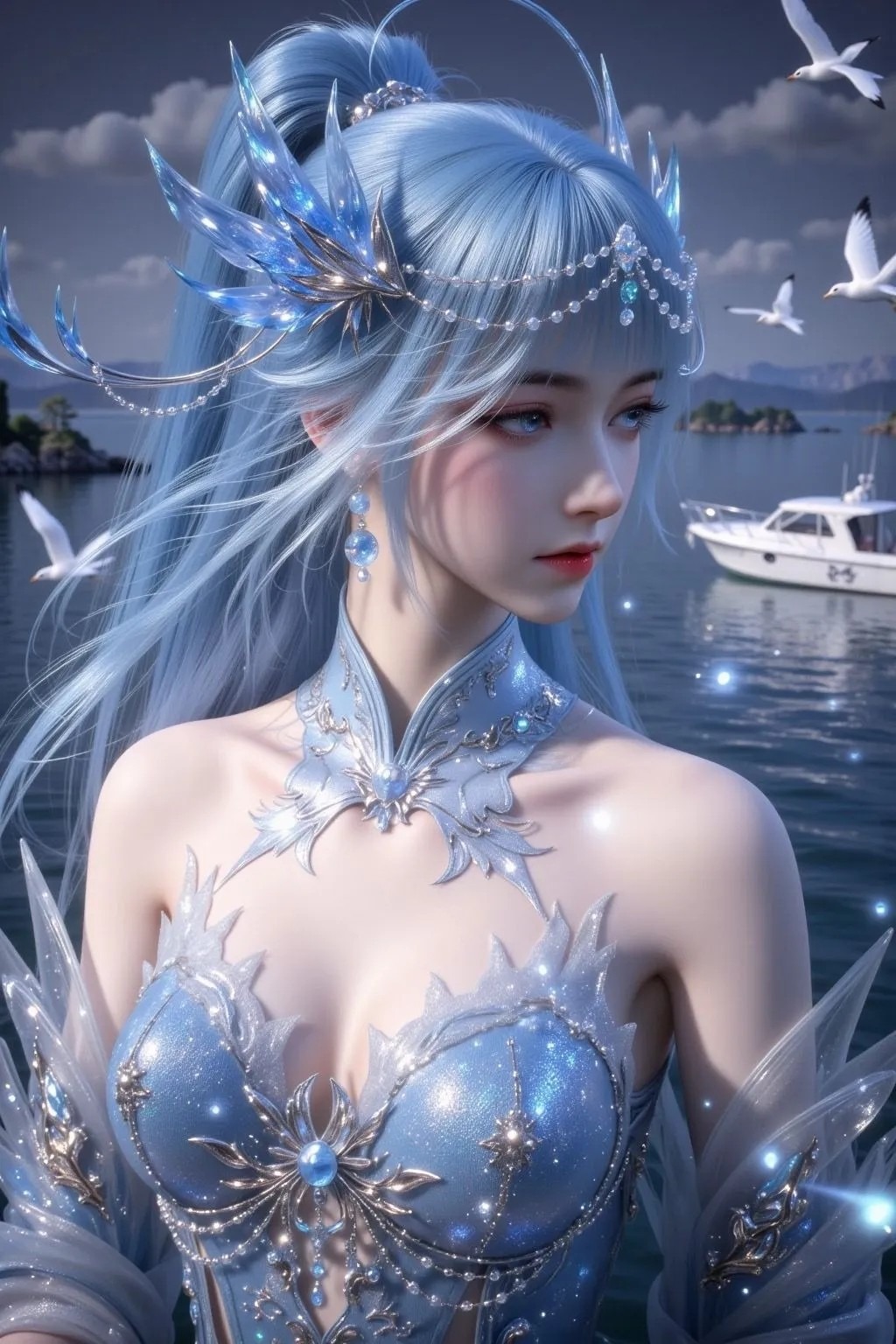 《完美世界》蓝仙高清图片 适配手机壁纸、屏保、锁屏 国漫蓝仙角色形象图_08