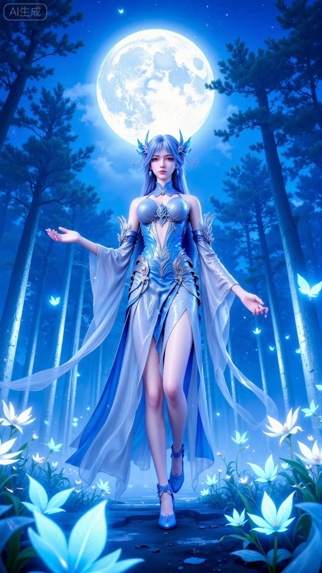 《完美世界》蓝仙高清图片 适配手机壁纸、屏保、锁屏 国漫蓝仙角色形象图_07