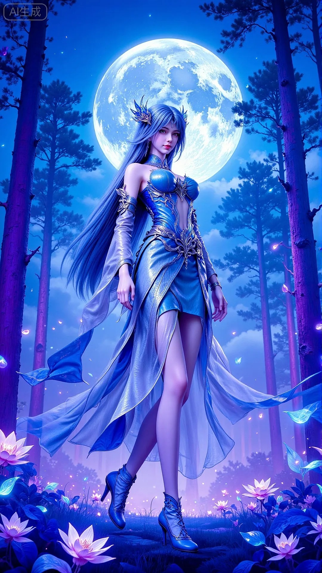 《完美世界》蓝仙高清图片 适配手机壁纸、屏保、锁屏 国漫蓝仙角色形象图_05