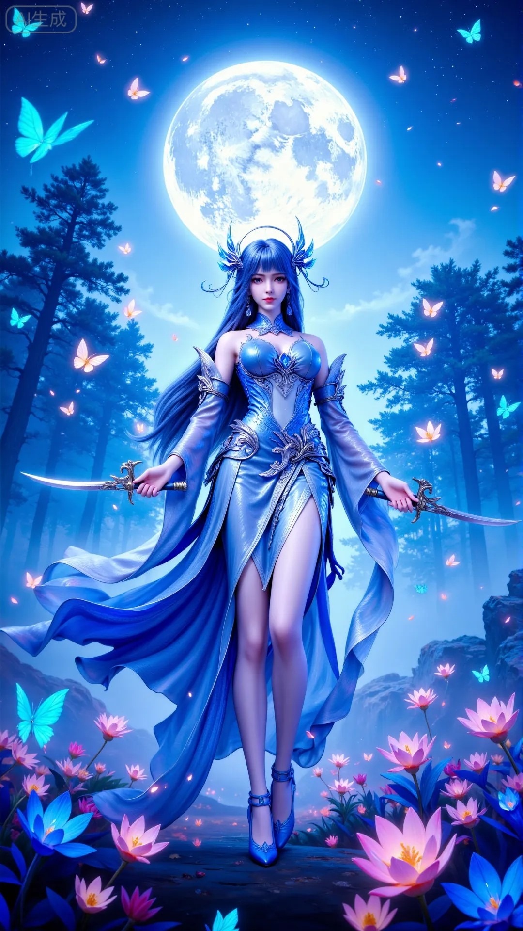 《完美世界》蓝仙高清图片 适配手机壁纸、屏保、锁屏 国漫蓝仙角色形象图_03