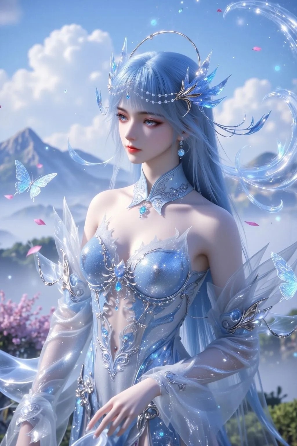 《完美世界》蓝仙高清图片 适配手机壁纸、屏保、锁屏 国漫蓝仙角色形象图_02